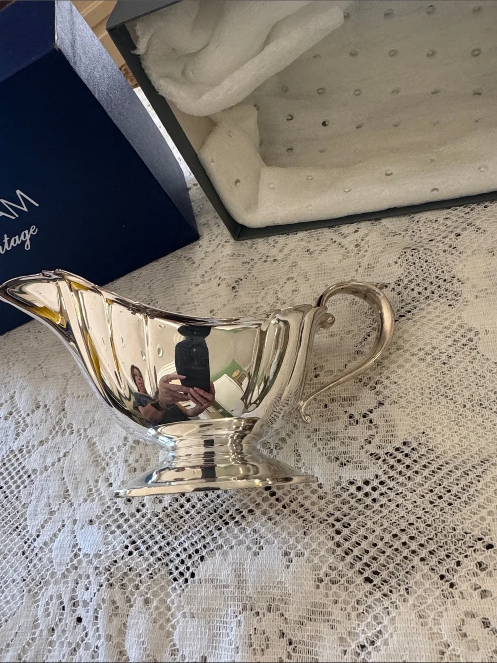 Gorham Heritage Silver Plated Shell Shaped Gravy Bowl